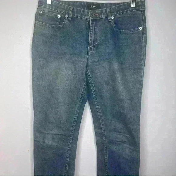A.P.C. Jean Moulant Straight Jeans Women’s  Low Rise Medium Blue Denim Size 27 - Picture 2 of 6